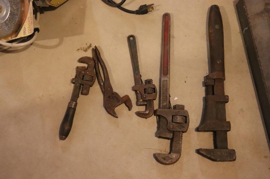 Lot Of Miscellaneous Pipe Wrenches