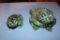 (2) Pottery Frogs