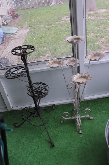 (2) Metal Flower Stands