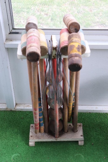 Old Wood Croquet Set