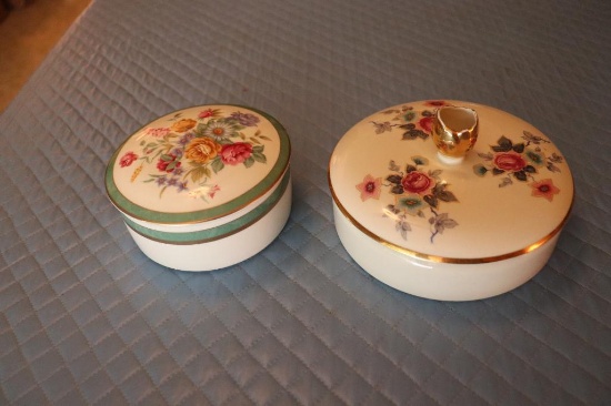 Lot Of Hand painted Covered Dishes