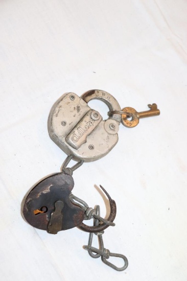 Old Adlake Railroad lock with keys