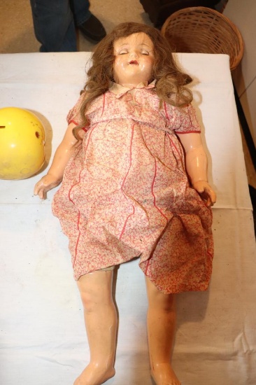 Vintage Effanbee Rosemary Doll and Plastic Piggy Bank
