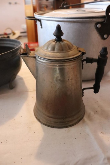 Nickel-plated Copper Coffee Pot and Roaster Pan, etc.