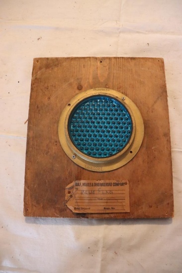 Dressel railroad signal lens, rare blue