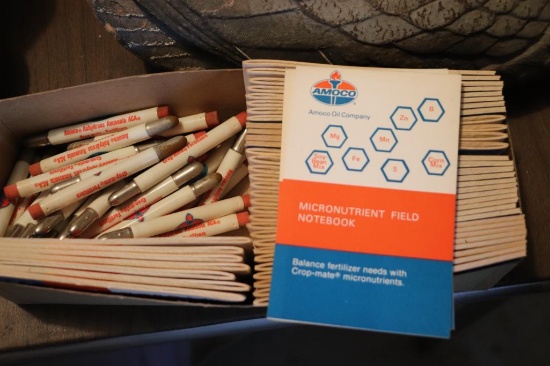 Vintage amoco bullet pens and notepads as pictured