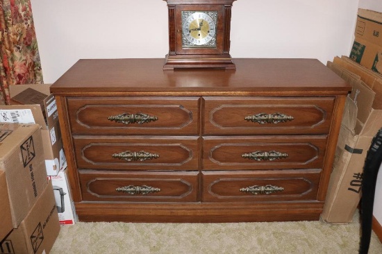 Solid Wood Chest of Drawers 31in Tall x 62in. Long x 19in. Deep (Clock Not Included)