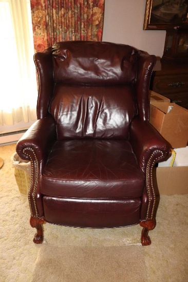 (2) Lane Leather Reclining Sitting Chairs