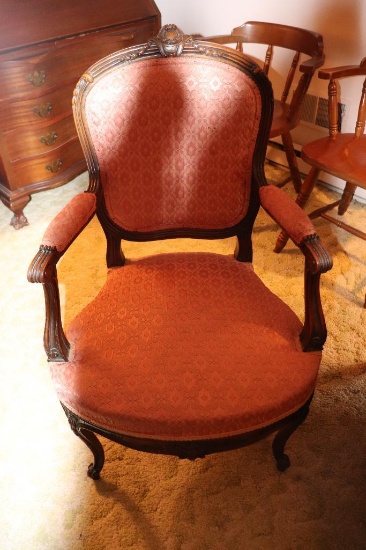Antique Victorian Walnut Upholstered Chair