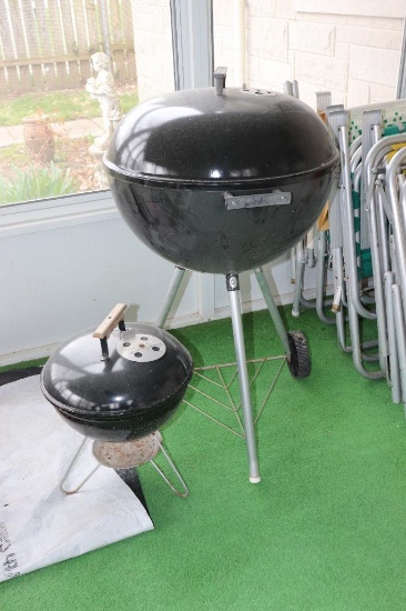 (2) Small and Large Weber Charcoal Grill
