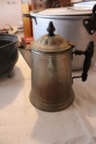 Nickel-plated Copper Coffee Pot and Roaster Pan, etc.