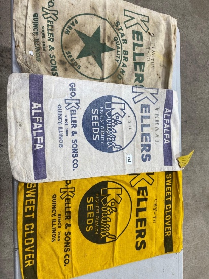 3 KELLERS SEED CORN SACKS