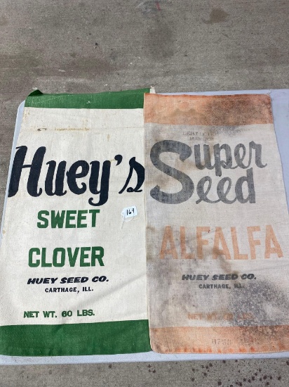 2 HUEY SEED CO SEED CORN SACKS-CARTHAGE, IL