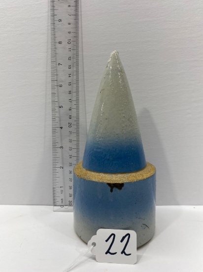 BLUE AND WHITE CEMERTERY VASE