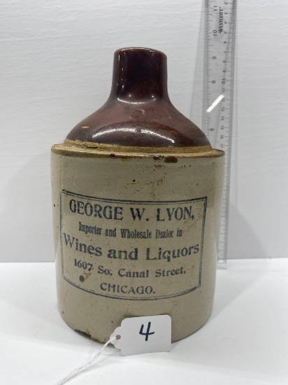 1/2 GAL GEORGE LYON-CHICAGO, IL JUG