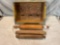(3) vintage wood rolling pins & Coca Cola crate