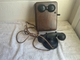 Kellogg oak wall phone