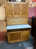 oak kitchen cabinet w/enamel top