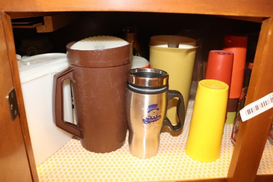 Contents of kitchen cabinets to include silverware, bakeware, Tupperware, etc.