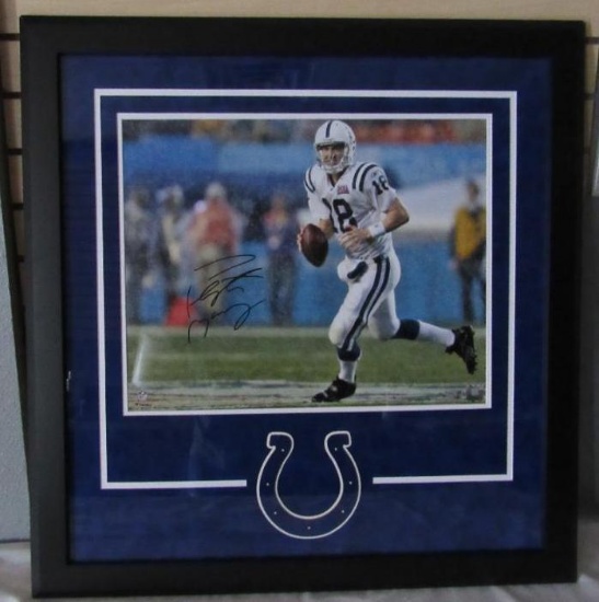 16x20 framed print Peyton Manning signed Indianapolis Colts