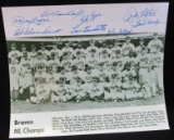 8x10 1957 Milwaukee Braves signed team photo