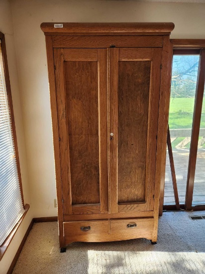 Antique Oak Knockdown Wardrobe