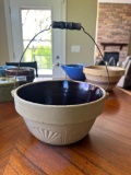 10 INCH POTTERY BOWL WITH HANDLE