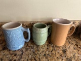 3 POTTERY MUGS