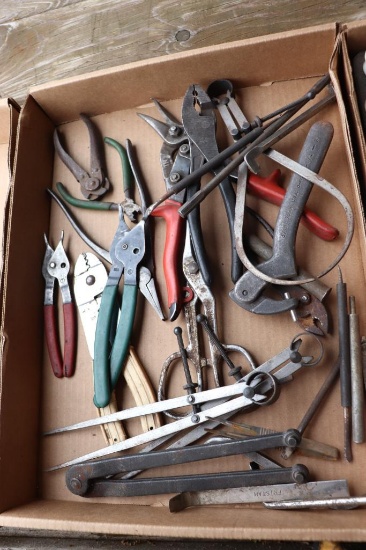 Flat of miscellaneous pliers and snap ring