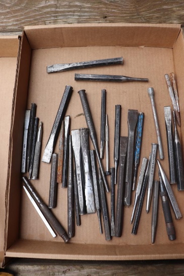 Quantity of punches and chisels