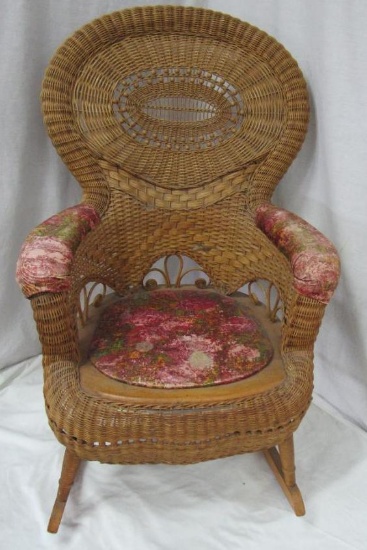 ANTIQUE WICKER ROCKING CHAIR