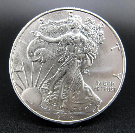 2014 LIBERTY SILVER EAGLE 1 OZ FINE SILVER DOLLAR