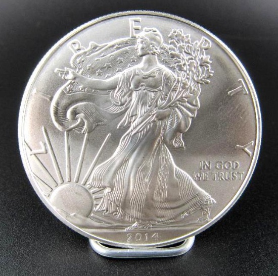 2014 LIBERTY SILVER EAGLE 1 OZ FINE SILVER DOLLAR