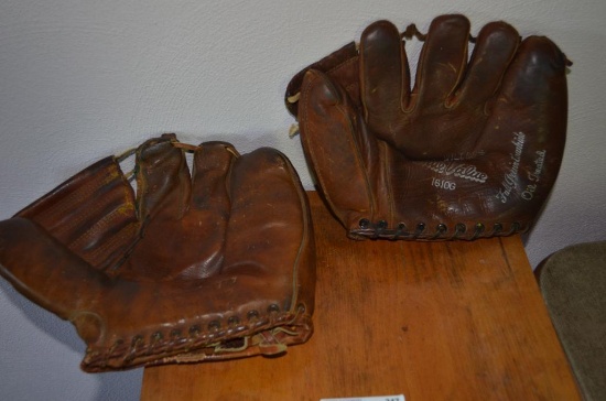 Vintage True Value & United States Marine Corp. Baseball Mitts