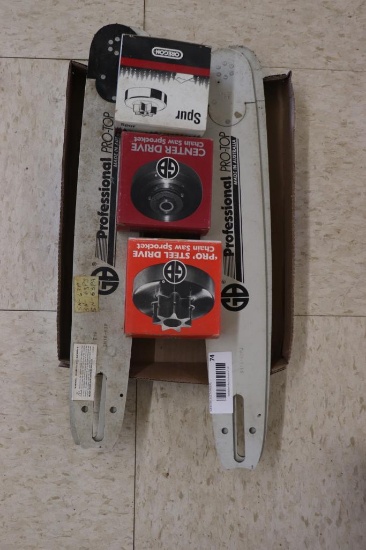 FLAT OF CHAIN SAW SPROCKETS, AND BARS