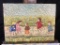 Textured Oil Painting of Children playing hopscotch 12 tall 16 wide