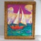 oil painting on canvas of sailboat signed I. Koutsenko 24 tall 19 wide