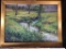 oil painting on board, countryside brook in pasture 14 tall 18 wide