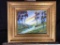 oil painting on canvas, Country brook through tall trees, signed S. Blankenship,