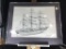 The Cutty Sark Ship drawing by Max Millar. Small crack in top left corner of glass.