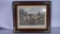 framed american field sports hunter with dogs art
