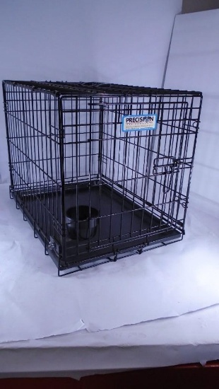 Pet Kennel Cage Folding Crate Precision Pet Products Water Dish Not Included 19x17x24