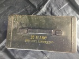 Ammo box vintage. Lid opens. Hinges work.