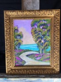Curved road to coast, signed S. I. Blankenship, looks like oil on canvas