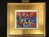 3 fishing boats, signed S. I Biankenship, looks like oil on canvas