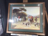 Foxhunt print. Horses and riders