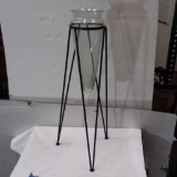 Glass Vase on Iron Pedestal 30