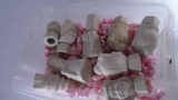 Entire contents of box of clay chess pieces unfired unfinished