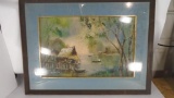 Signed oil painting, N .K. Kampan