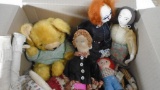 Box of Misc vintage stuffed dolls